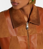 Versace Leather and suede blouson jacket
