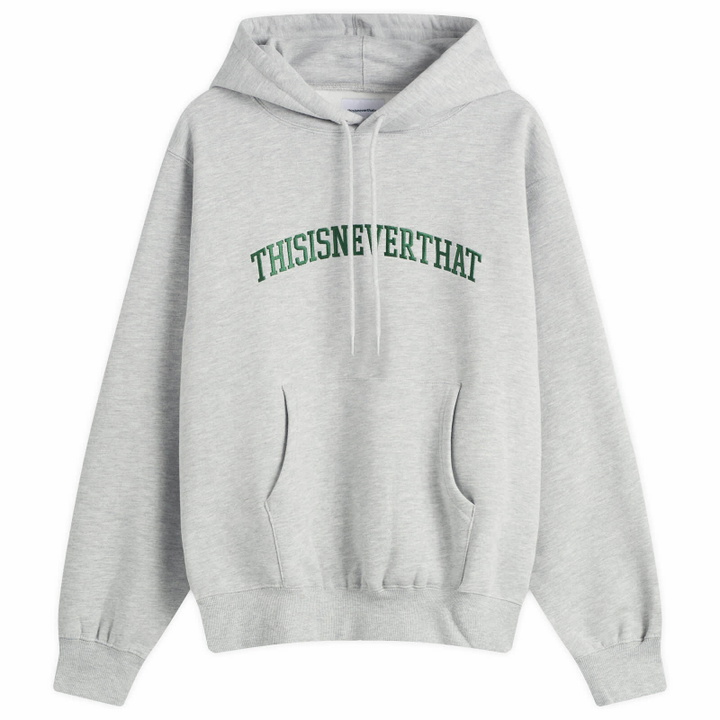 Photo: thisisneverthat Men's Arch Logo Hoodie in Grey Heather