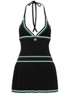 CASABLANCA Pleated Halter Neck Mini Dress