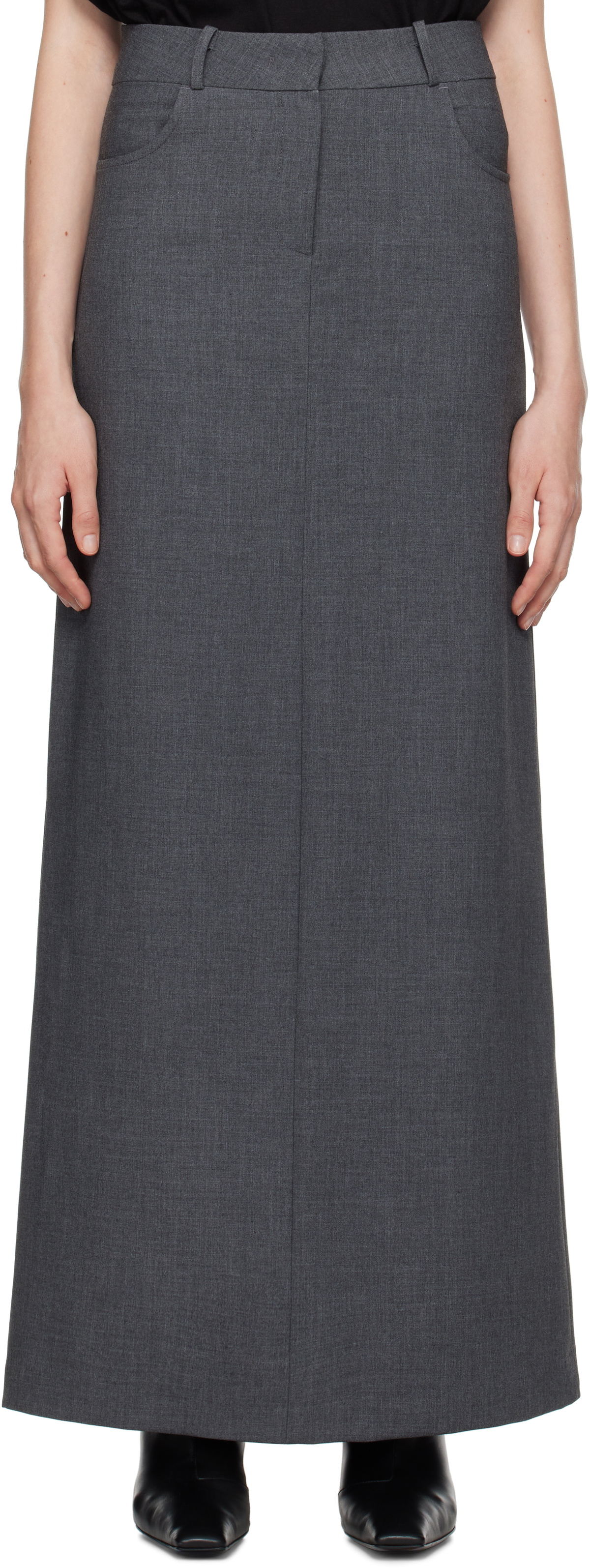 THE FRANKIE SHOP グレー Malvo マキシ ペンシルスカート The Frankie Shop Gray Malvo Long Pencil Maxi Skirt The