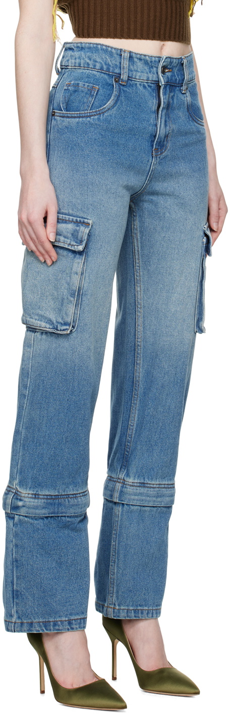 WYNN HAMLYN Blue Cargo Jeans