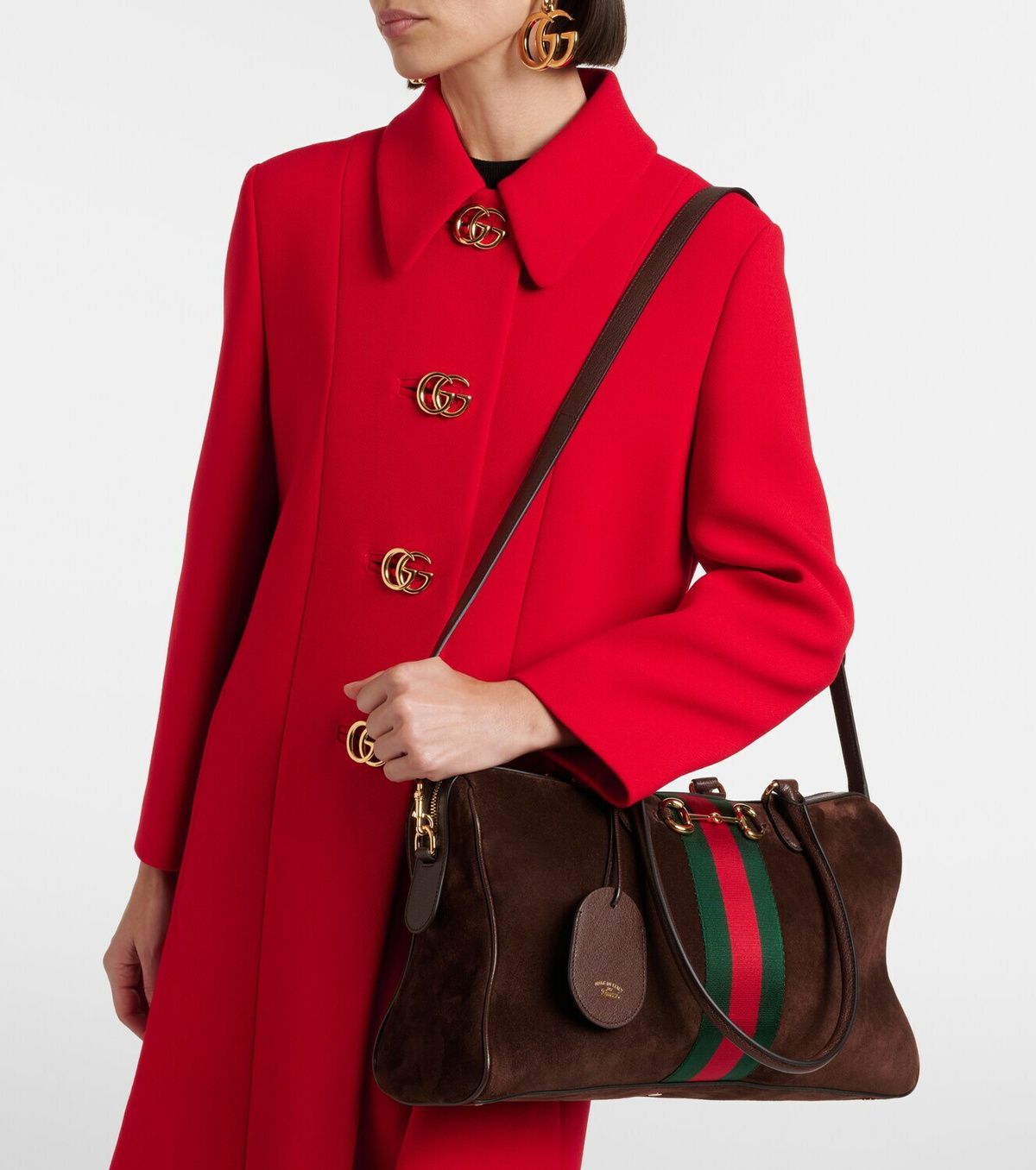 Gucci Gucci Borsetto Large suede duffel bag