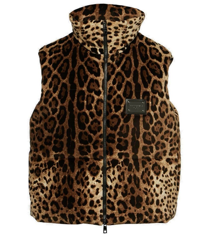 Photo: Dolce&Gabbana Leopard-print puffer vest