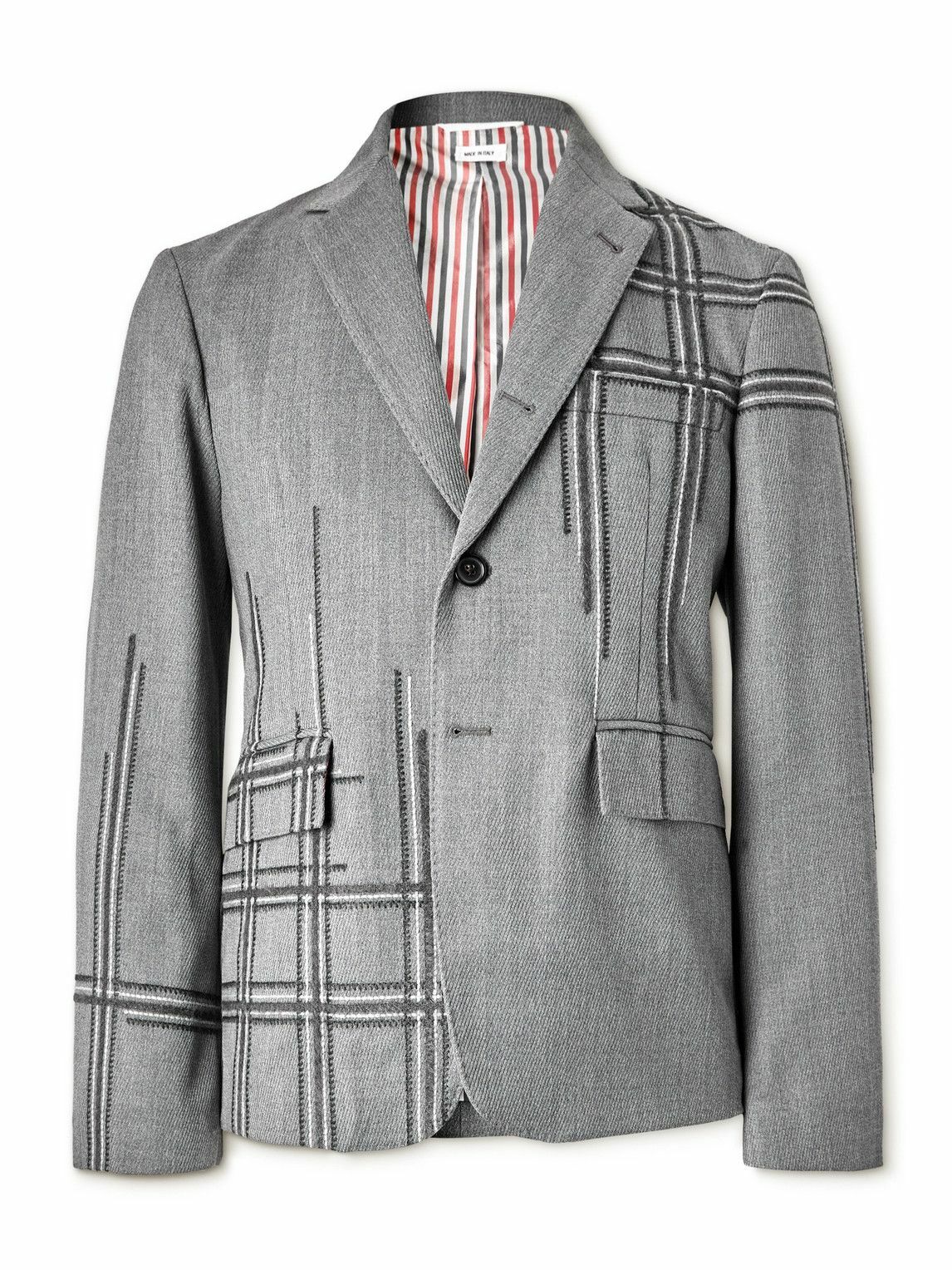Thom Browne - Unstructured Embroidered Twill Jacket - Gray