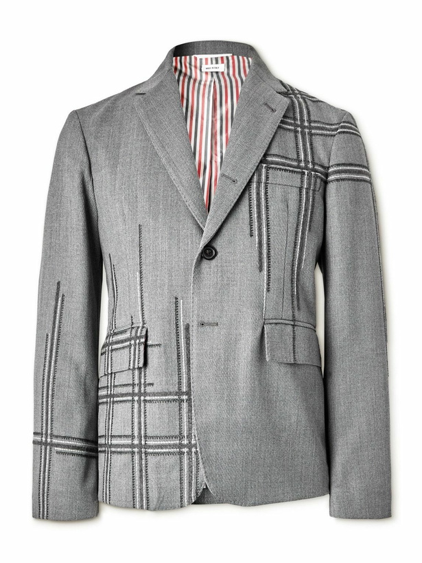 Photo: Thom Browne - Unstructured Embroidered Twill Jacket - Gray