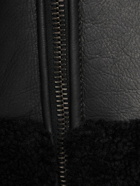 FERRARI - Leather Shearling Jacket W/ Collar
