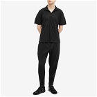 Homme Plissé Issey Miyake Men's Pleated Polo Shirt in Black