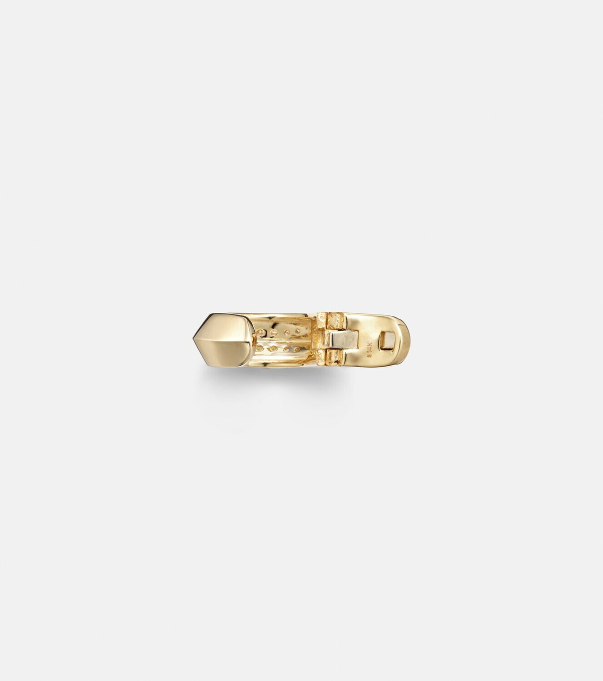Stone and Strand Knife Edge 14kt gold ear cuff with diamonds