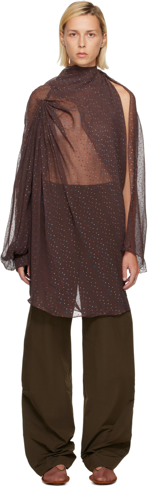 Kiko Kostadinov Brown Caspian Minidress