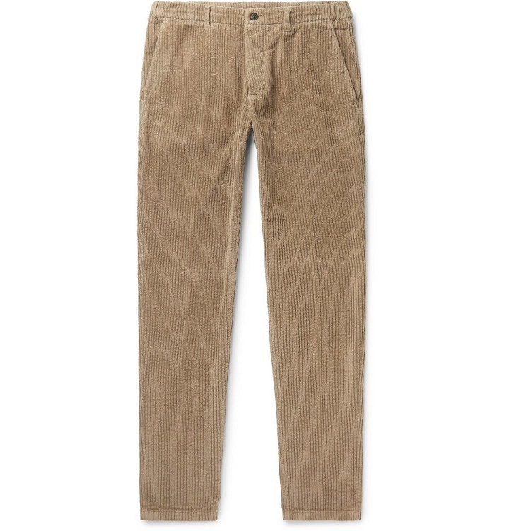 Photo: Altea - Slim-Fit Tapered Cotton-Corduroy Trousers - Beige