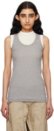 Jil Sander Gray Three-Layer Tank Top