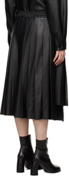 Han Kjobenhavn Black Pleated Faux-Leather Midi Skirt