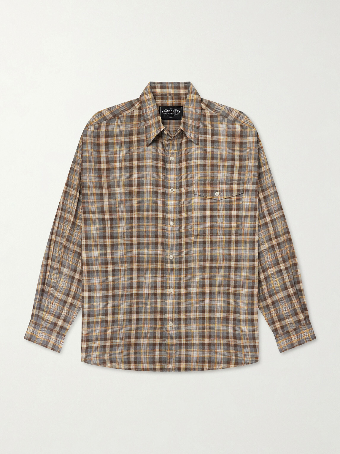 FrizmWORKS - Checked Woven Shirt - Brown
