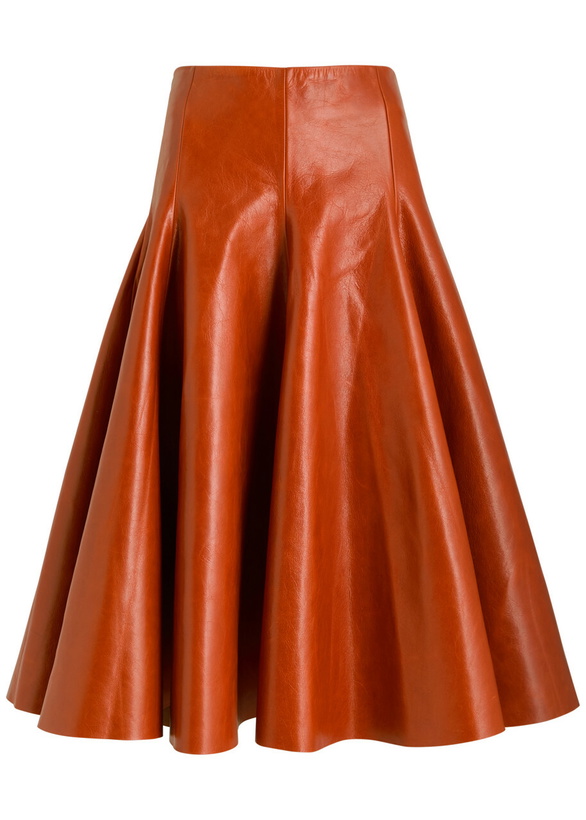 Photo: Entire Studios Delta Leather Midi Skirt Copper