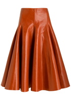Entire Studios Delta Leather Midi Skirt Copper