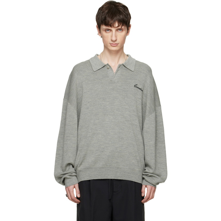 Photo: Fear of God ESSENTIALS Gray Signature 90s Knit Polo