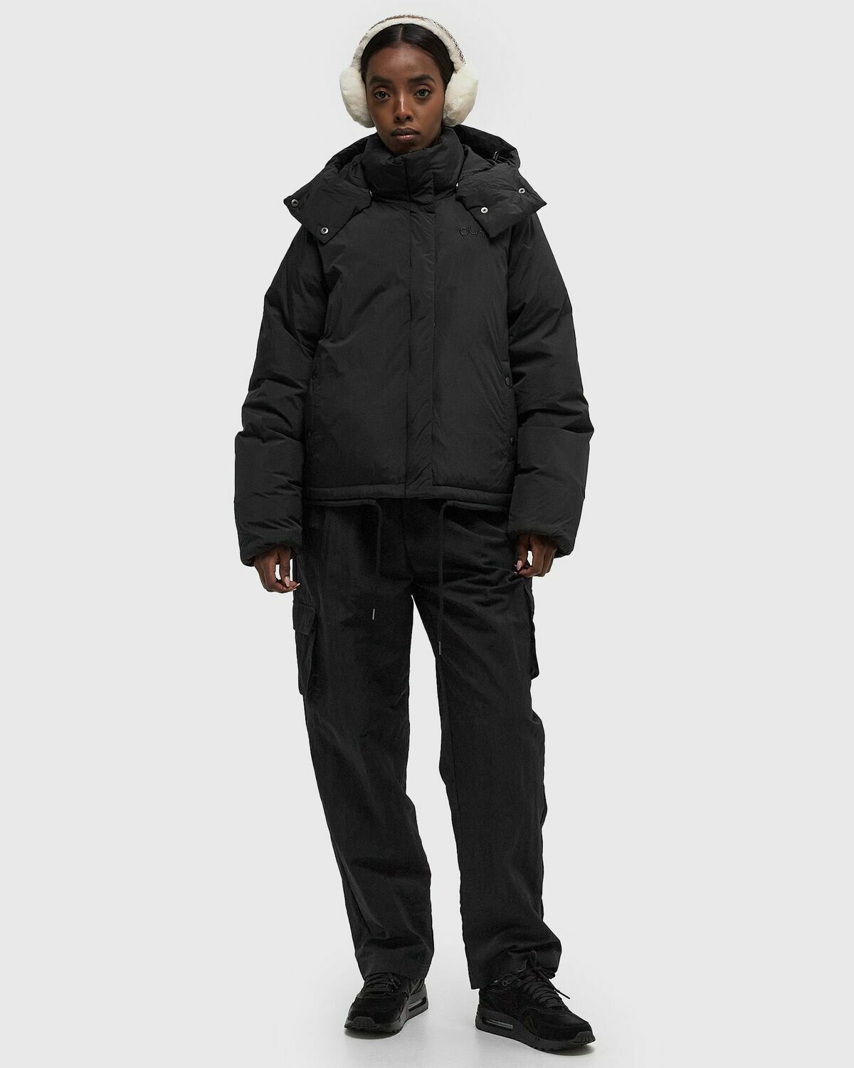 ØLÅF HOODED PUFFER JACKET Black Womens Down & Puffer Jacket