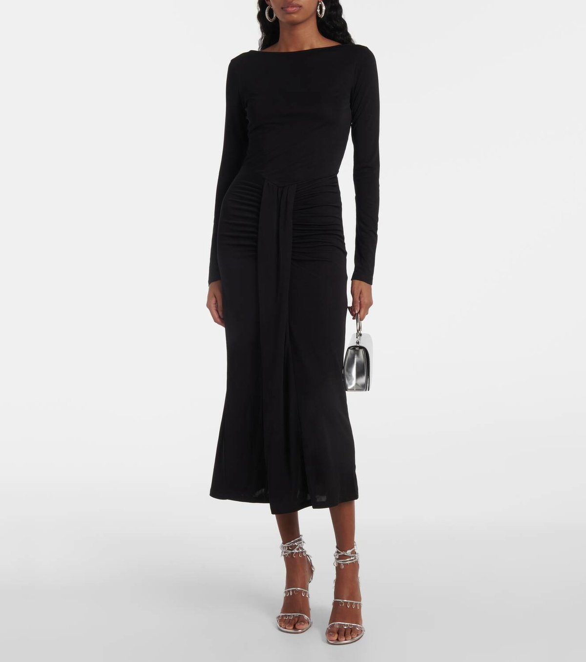 chinese dress ladies STAUD AMELIE DRESS NAVY