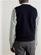 Drake's - Brushed Wool Sweater Vest - Blue