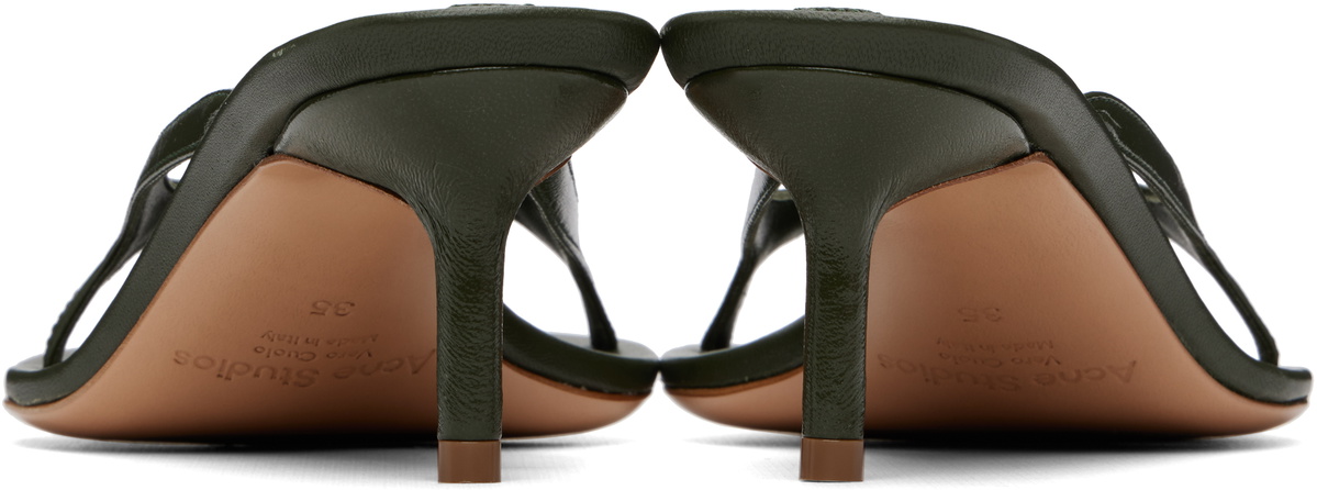 Acne Studios Khaki Kitten Heeled Sandals