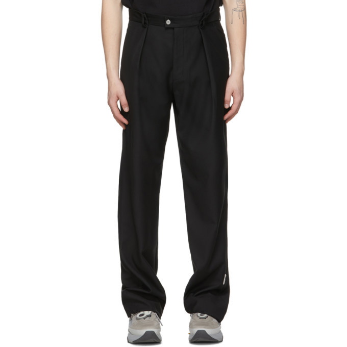 Photo: C2H4 Black Filtered Reality Folded Waist Tailored Trousers