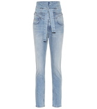 The Attico - High-rise slim paperbag jeans