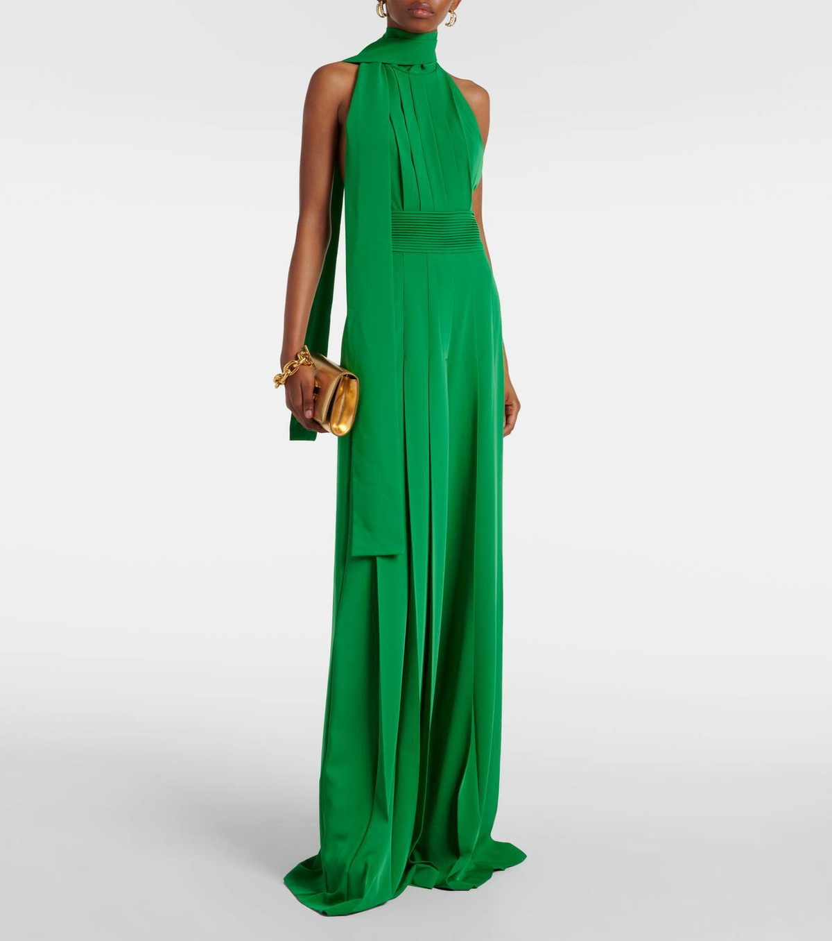 Elie Saab Open-back crêpe jumpsuit