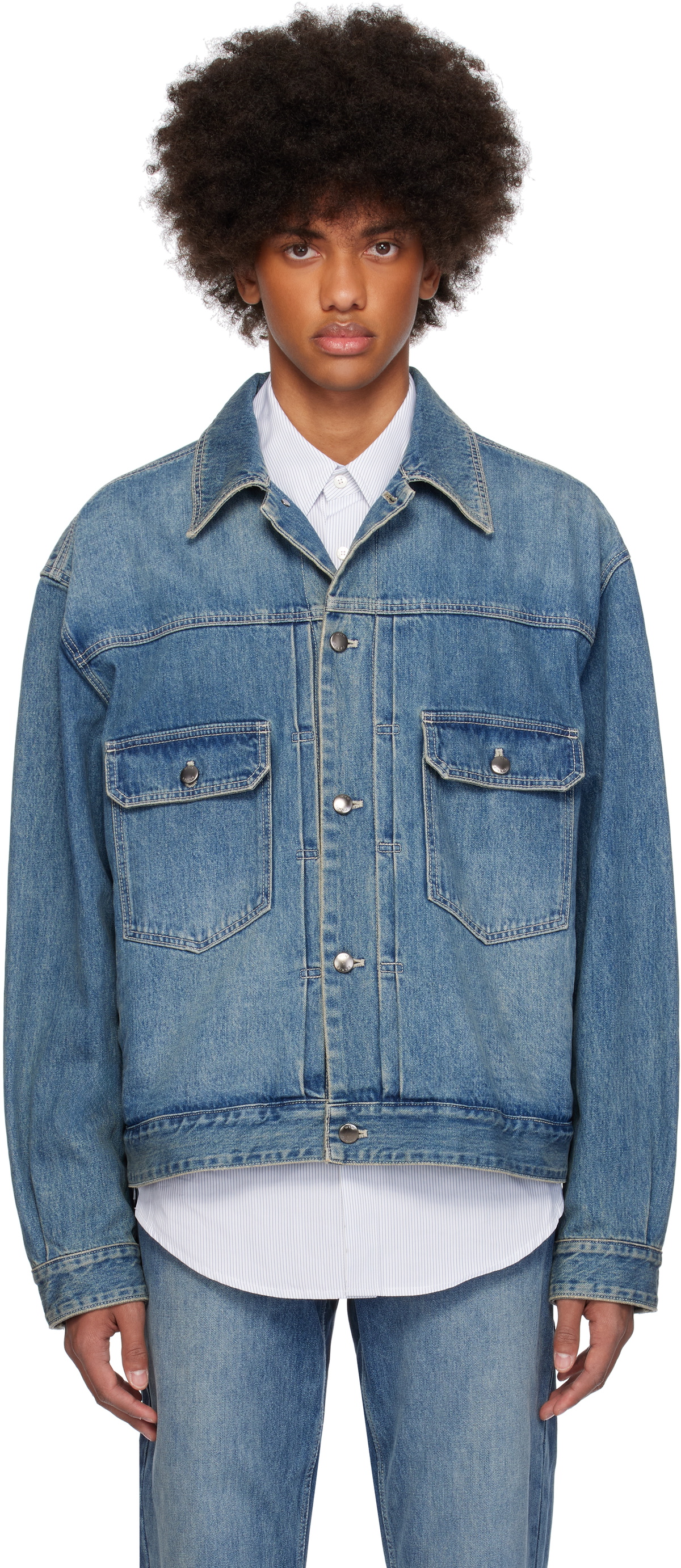 WOOYOUNGMI Blue Regular Denim Jacket Wooyoungmi
