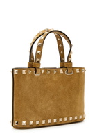 Valentino Rockstud Mini Suede Tote bag - Beige - One Size