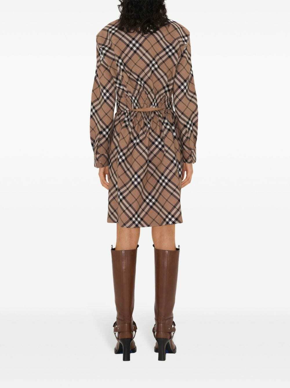 ワンピース BURBERRY CHECK WOOL BLEND CHEMISIER DRESS BURBERRY - Check Wool Blend Chemisier Dress Burberry