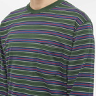 Beams Plus Men's Multi Stripe Pocket T-Shirt in Green