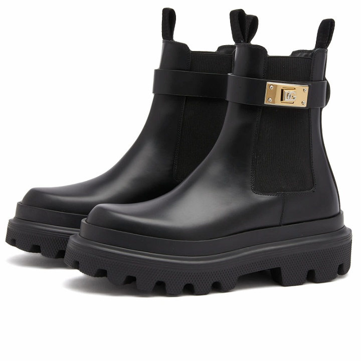 Photo: Dolce & Gabbana Women's Buckle Detail Boots in Black