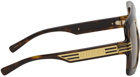Gucci Tortoiseshell & Gold Shield Sunglasses