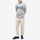 END. x Beams Plus 'Ivy League' Patch Logo Crew Sweat in Heather Grey