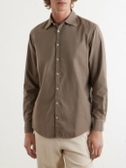 Massimo Alba - Genova Cotton-Chambray Shirt - Brown