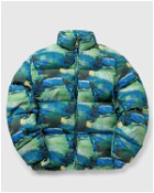Erl Printed Quilted Puffer Woven Blue|Green - Mens - Down & Puffer Jackets