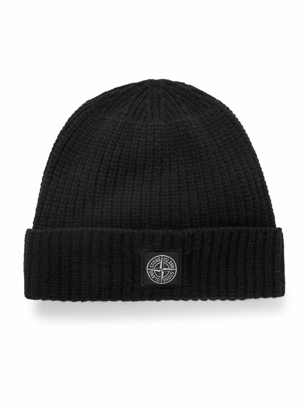 Photo: Stone Island - Logo-Appliquéd Ribbed Wool Beanie