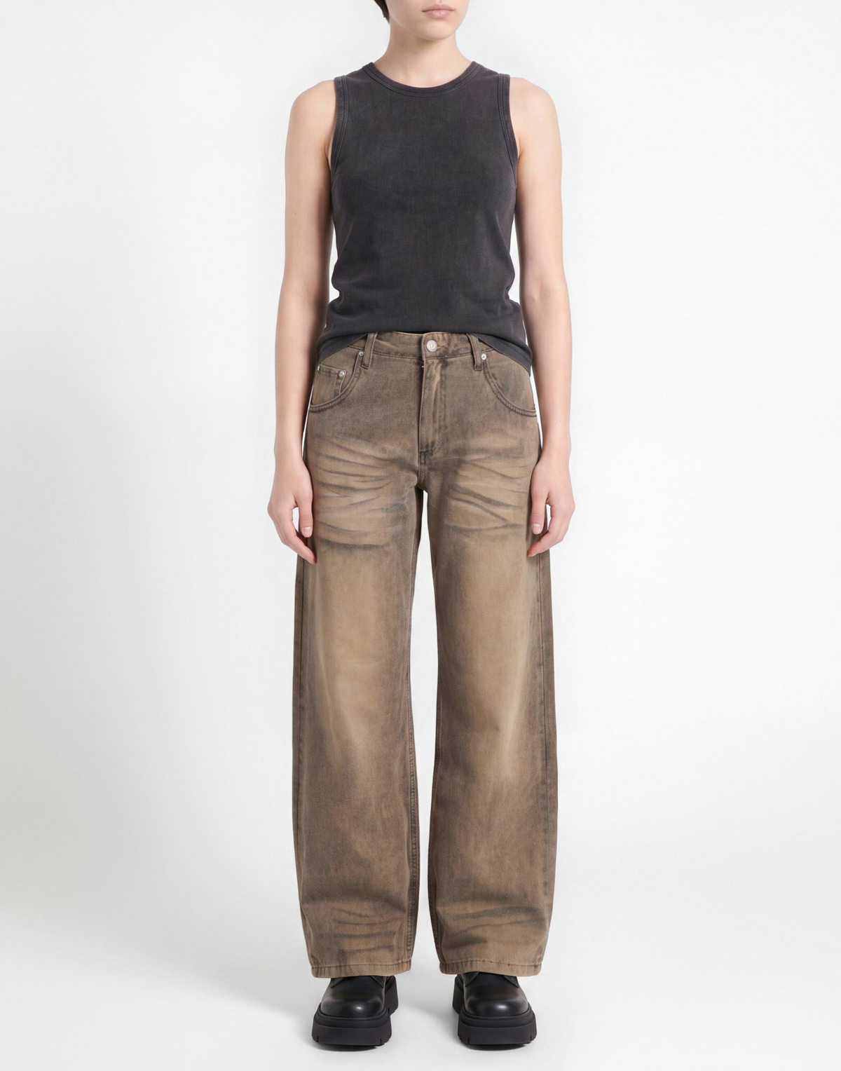 Misbhv Womens Jeans in Beige