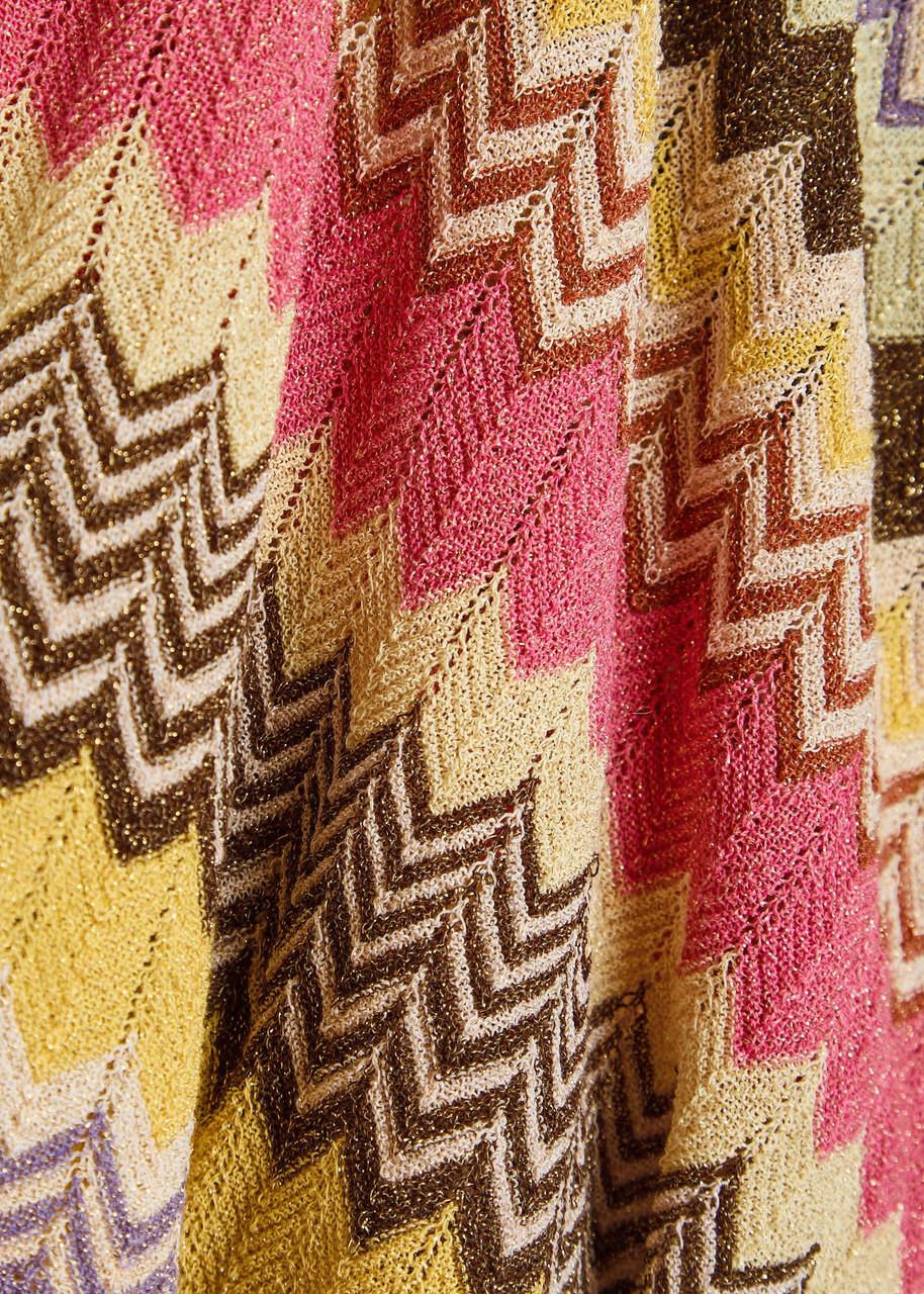 Faithfull The Brand Raya Chevron Pointelle Metallic-knit Shorts Stripe