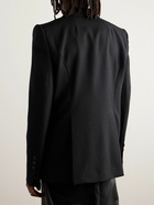 Rick Owens - Double-Breasted Grain De Poudre Wool Blazer - Black