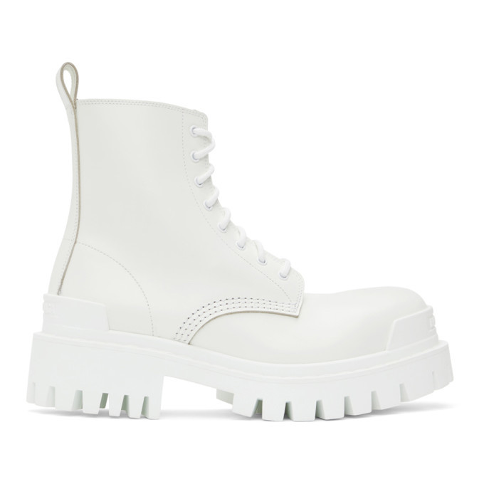balenciaga boots mens white