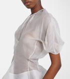 Khaite Rumi sheer peplum silk top