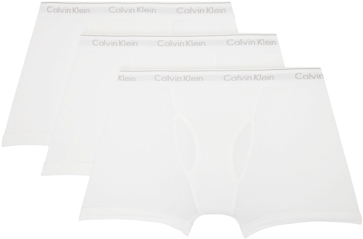 Photo: Calvin Klein Underwear Three-Pack White Classics Boxers
