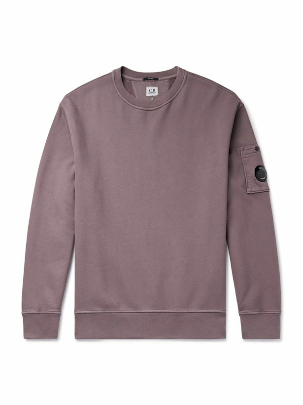 Photo: C.P. Company - Logo-Appliquéd Brushed Cotton-Jersey Sweatshirt - Purple