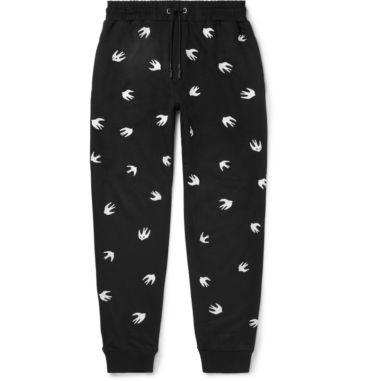 Photo: McQ Alexander McQueen - Embroidered Loopback Cotton and Modal-Blend Jersey Sweatpants - Black