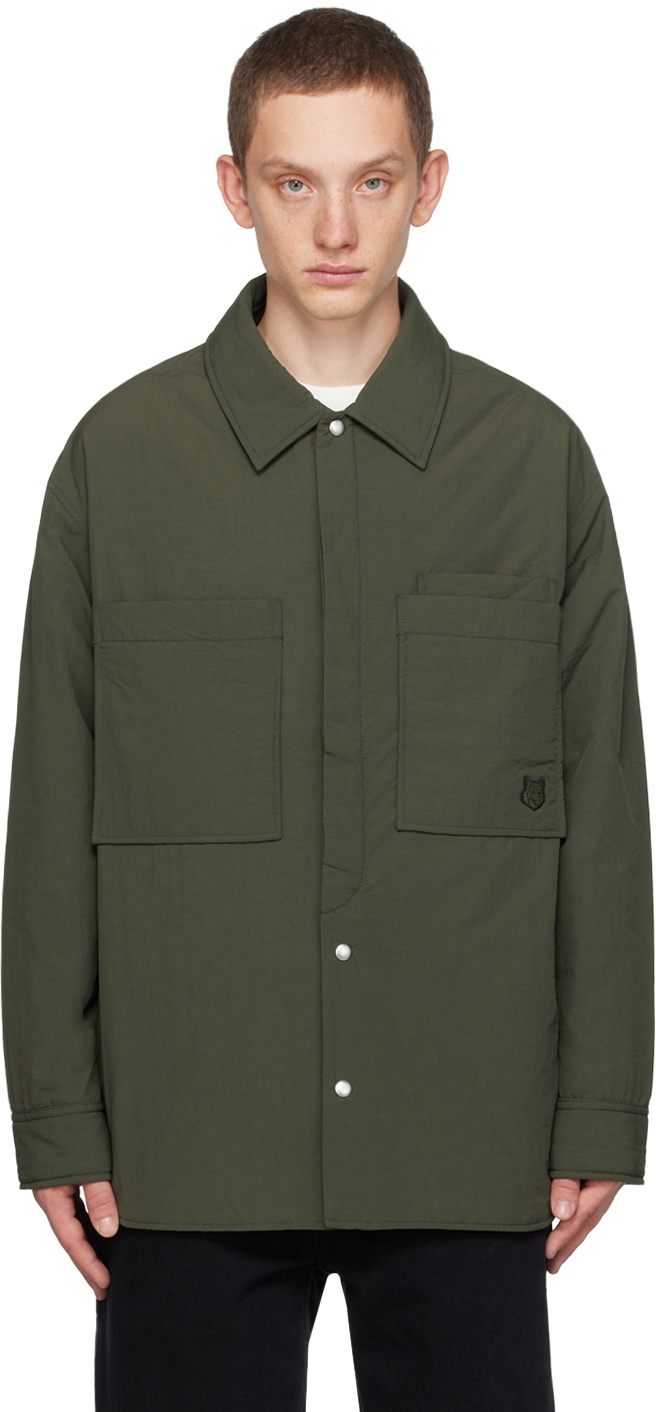 Maison Kitsuné Khaki Padded Jacket Maison Kitsune