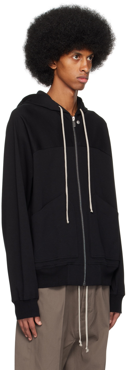 Rick Owens Black Zip-Up Hoodie Rick Owens