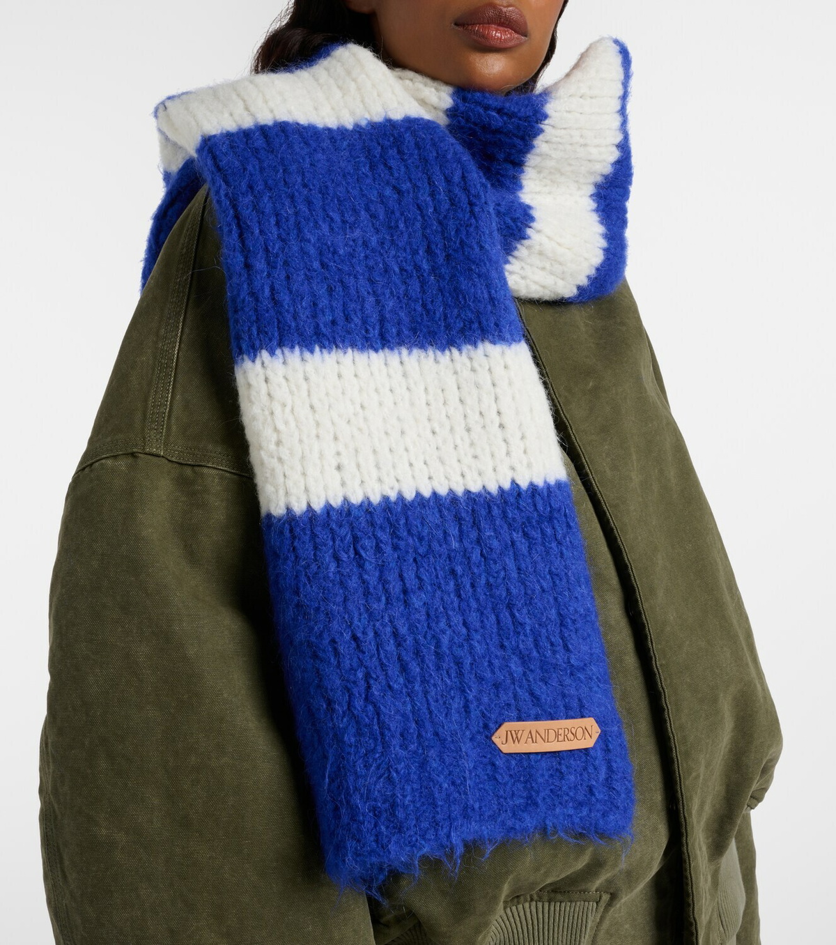 JW Anderson Striped alpaca-blend scarf