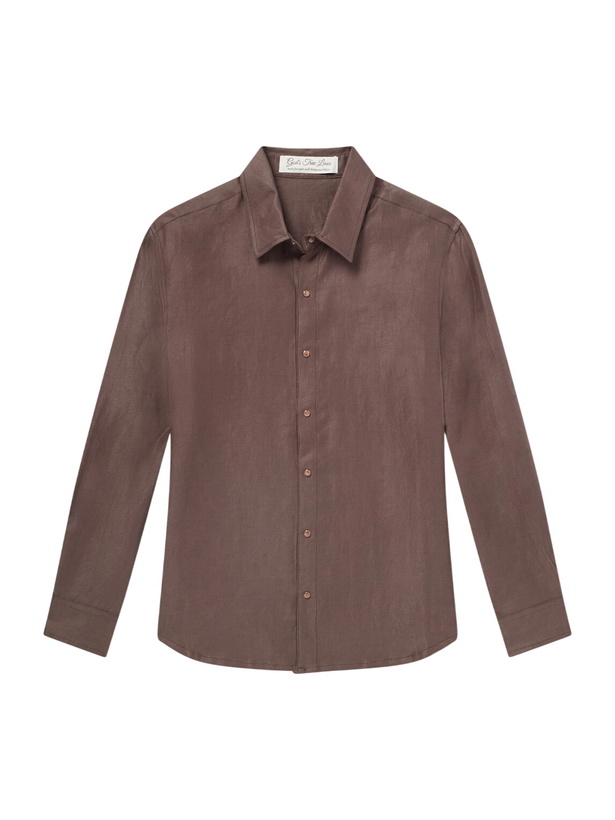 Photo: God's True Cashmere - Cocoa Linen Shirt - Brown