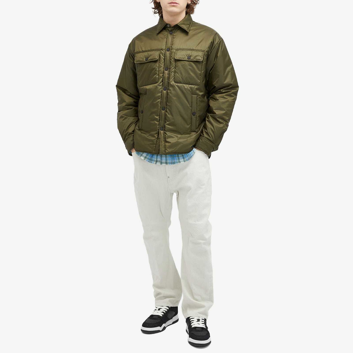 Dsquared2 Men's Light Puffer Shirt in Military Green